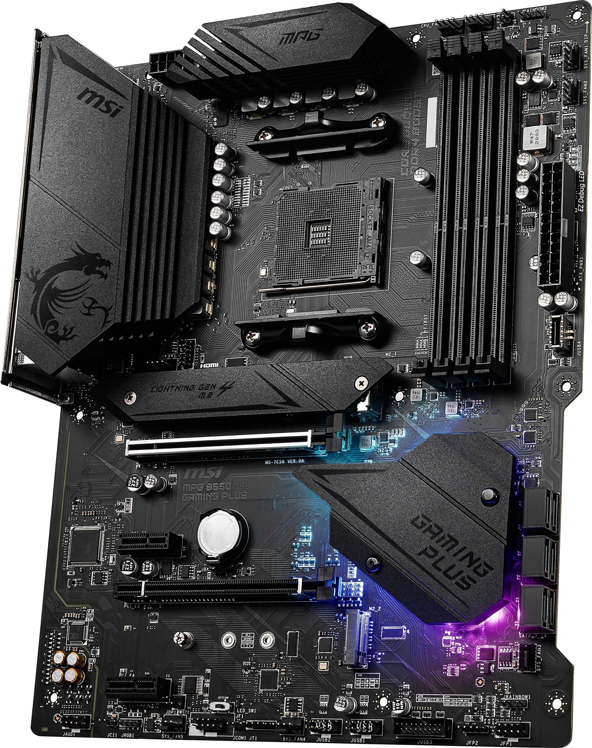 Msi Mpg B550 Gaming Plus Gaming Motherboard (Amd Am4, Ddr4, Pcie 4.0, Sata 6Gb/S, M.2, Usb 3.2 Gen 2, Hdmi/Dp, Atx)